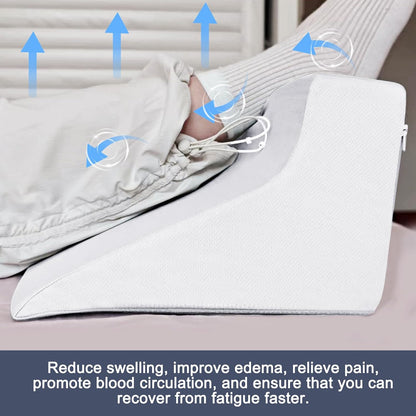 Blanket Lifter for Feet – Bed Sheet Raiser, Post-Surgery Foot Elevation Pillow with Removable Washable Cover – Leg, Knee & Ankle Pain Relief for Arthritis, Neuropathy & Recovery (White)