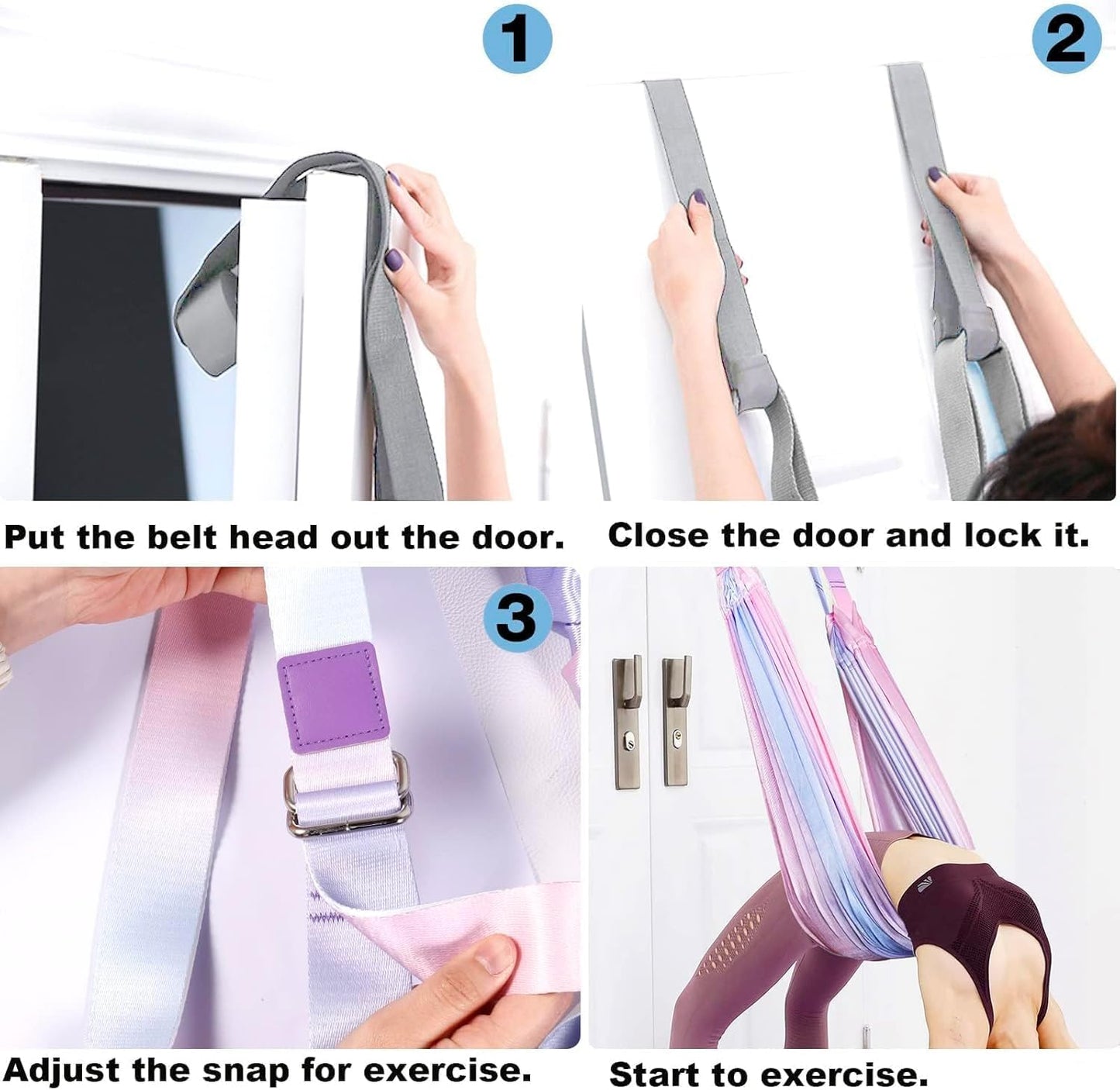 Aerial Yoga Rope for Door,Yoga Door Swing,Leg Stretcher Strap | Stretching Strap,Backbend Training Rope, Flexibility Trainer Stretching Equipment Assist Stretch for Gymnastics
