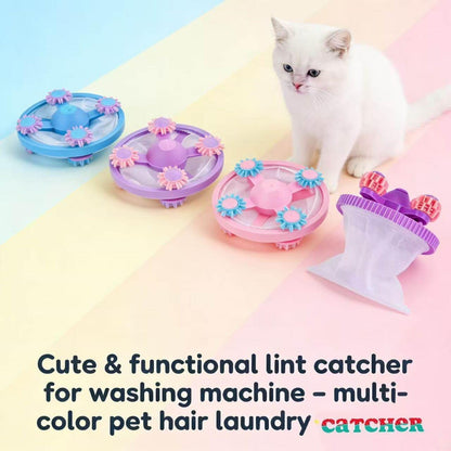 Pet Hair Catcher for Laundry, 4-Pack Floating Lint Remover | Non-toxic durable material,reusable design,prevents drain clogging,fits most fabrics,effortless rinse cleaning for pet owners