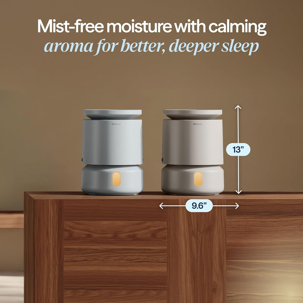 BLUEAIR 3.8L Top-Fill Humidifiers for Bedroom, 1 Gal, DreamWell H38i Grey