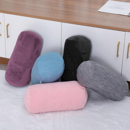 1 MIDDLE ONE Round Cylinder Bolster Pillow with Removable Cooling Cover, Tube Roll Cervical Pillow for Head, Neck, Back and Legs Support, 13"x 6", Grey