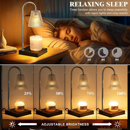 Hong-in Candle Warmer Lamp with Timer, House Warming Gifts New Home Decor | Dimmable & Adjustable Height, Electric Wax Warmer for Scented Wax Jar Candles,Gifts for Women Mom Sister