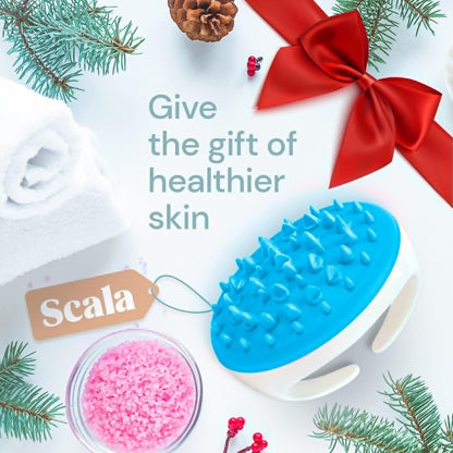 Scala Cellulite Massager Silicone, Bath Scrubber for Smoother Skin Pink | Silicone nodules exfoliate, cellulite remover, body massager Tool, exfoliator, fat roller use with creams and Oils
