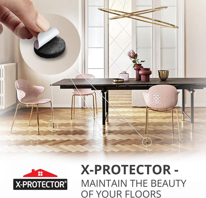 X-Protector Felt Furniture Pads - 20 PCS 6 x 1/2" - Premium Felt Strips | with Adhesive Backing - Rectangular Furniture Pads for Hardwood Floors - Cut Furniture Felt Pads to Size You Need! (Beige)