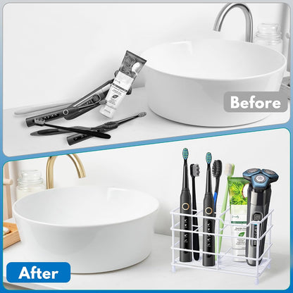 Electric Toothbrush Holders for Bathrooms 304 Stainless Steel Quick Drying | Upgrade Heavy Duty Sturdy Durable Toothpaste Holder Bathroom Organizer Storage Decor Accessories Tooth Brush Holder Caddy