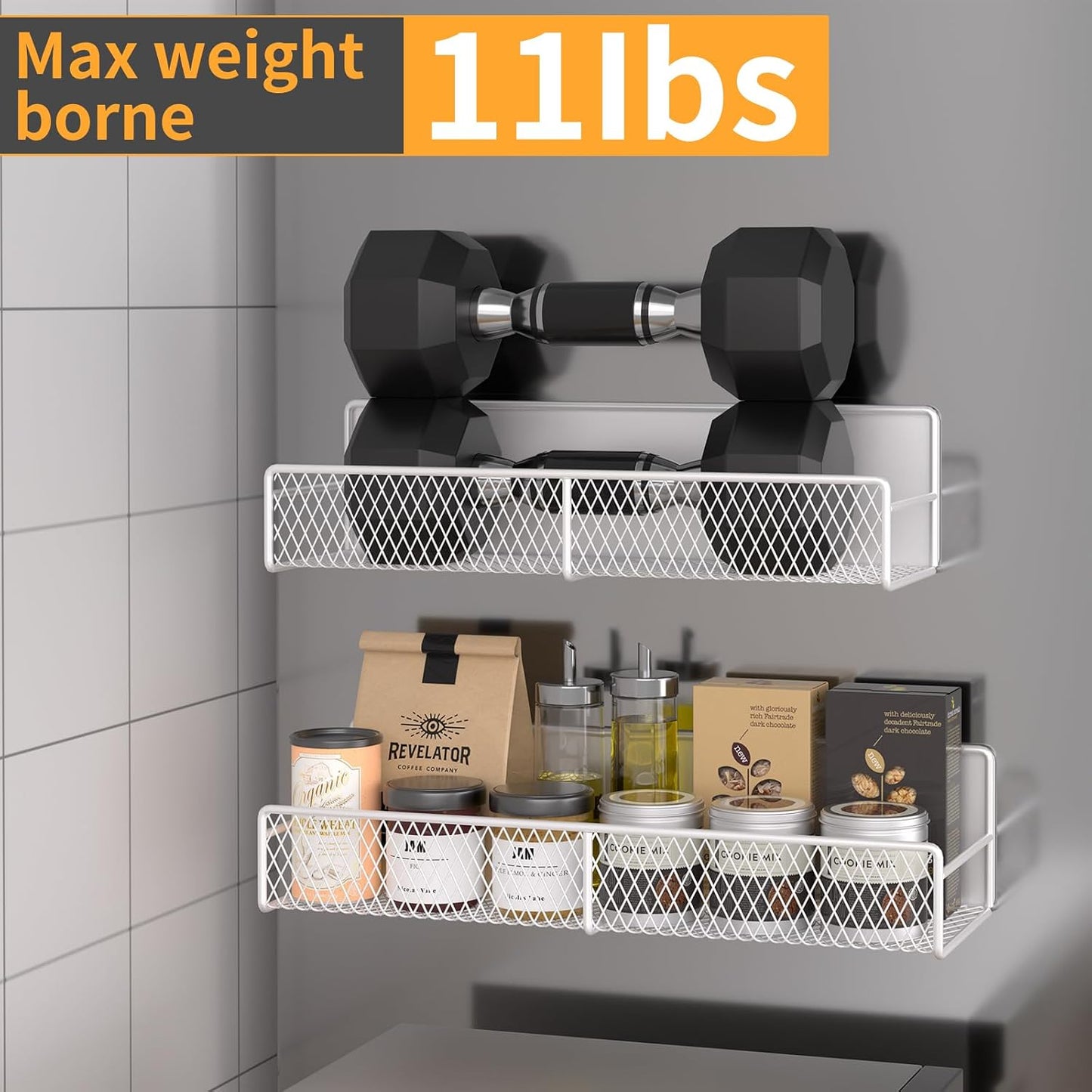 4 Pack Magnetic Shelves for Washing Machine, Heavy-Duty Magnetic Laundry Organizer with Hooks, Washing Machine Shelf for Refrigerator, Metal Storage Baskets, Closet & Laundry Room Organization(Black)