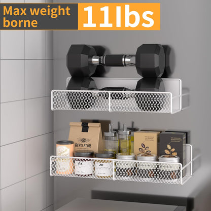 4 Pack Magnetic Shelves for Washing Machine, Heavy-Duty Magnetic Laundry Organizer with Hooks, Washing Machine Shelf for Refrigerator, Metal Storage Baskets, Closet & Laundry Room Organization(Black)