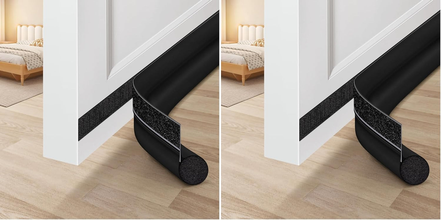 MAXTID Door Draft Stopper 36 Inch Black Adjustable Door Draft Blocker Front Door Draft Guard for Bottom of Doors Weather Stripping Door Seal Strip