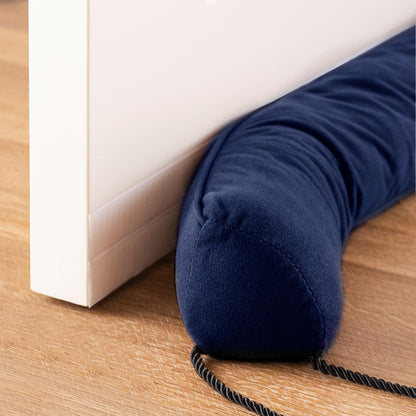 Door Draft Stopper with Removable Washable Cover, 38", Black | Weighted Gap Filler, Blocks Hot and Cold Air, All-Season Seal, Easy Install, Noise & Wind Blocker, Home Essentials