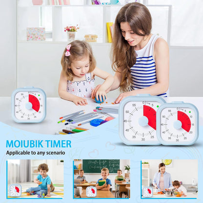 Visual Timer for Kids 60 Minute Countdown Timer Rainbow Disk Desk Timer Clock for Classroom Study Office Kitchen with Silent Operation (Purple)