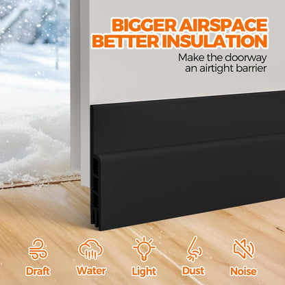 Holikme Door Draft Stopper 41inch Weather Stripping Door Seal Sweep | Under Door Draft Insulator Strong Adhesive Silicone Garage Window Strip Blocker Cold Air & Noise, Easy Install Save Energy