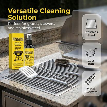 Grill Cleansing Spray, BBQ Cleaner Multi Purpose Kitchen Degreaser, Oven Stove Air Fryer Cleaning Fluid for Stubborn Burnt Grease Stains Indoor Outdoor Home Cooking Surfaces