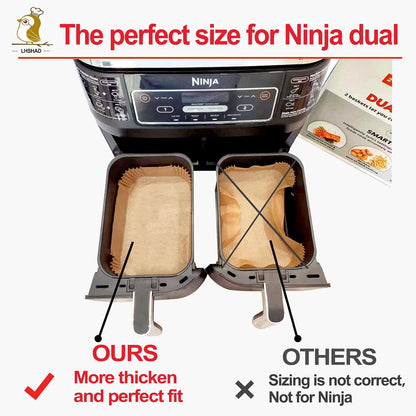 Air Fryer Liners Disposable 9 Inch, 9 inch Air Fryer Liners 125 Pcs Large Square Air Fryer Paper Liners for 5QT 6qt 8QT Air Fryer, Non-stick Parchment Paper for Frying, Baking