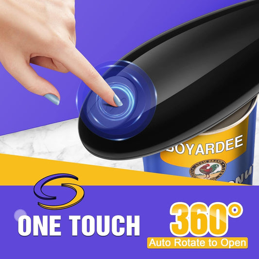 One Touch Battery Operated Electric Can Opener | Smooth Edge, Hands Free, Food Safe, Kitchen Gadgets Automatic Can Openers for Seniors, Arthritis