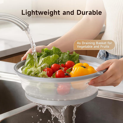 Microwave Splatter Cover for Food with Anti-scald Base Plate, Grey