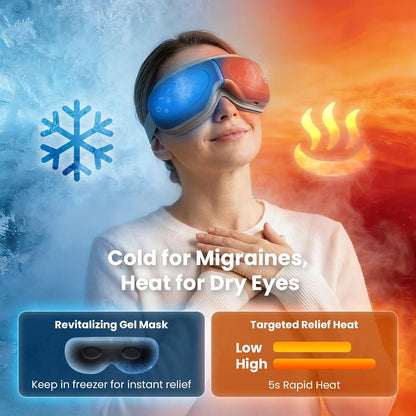 BOB AND BRAD Eye Massager with Heat FSA Eligible HSA, Birthday Gifts for Women Men Mom, Heated Eye Mask for Migraines with Music, Smart Migraine Massager for Dry Eyes Relief & Improve Sleep