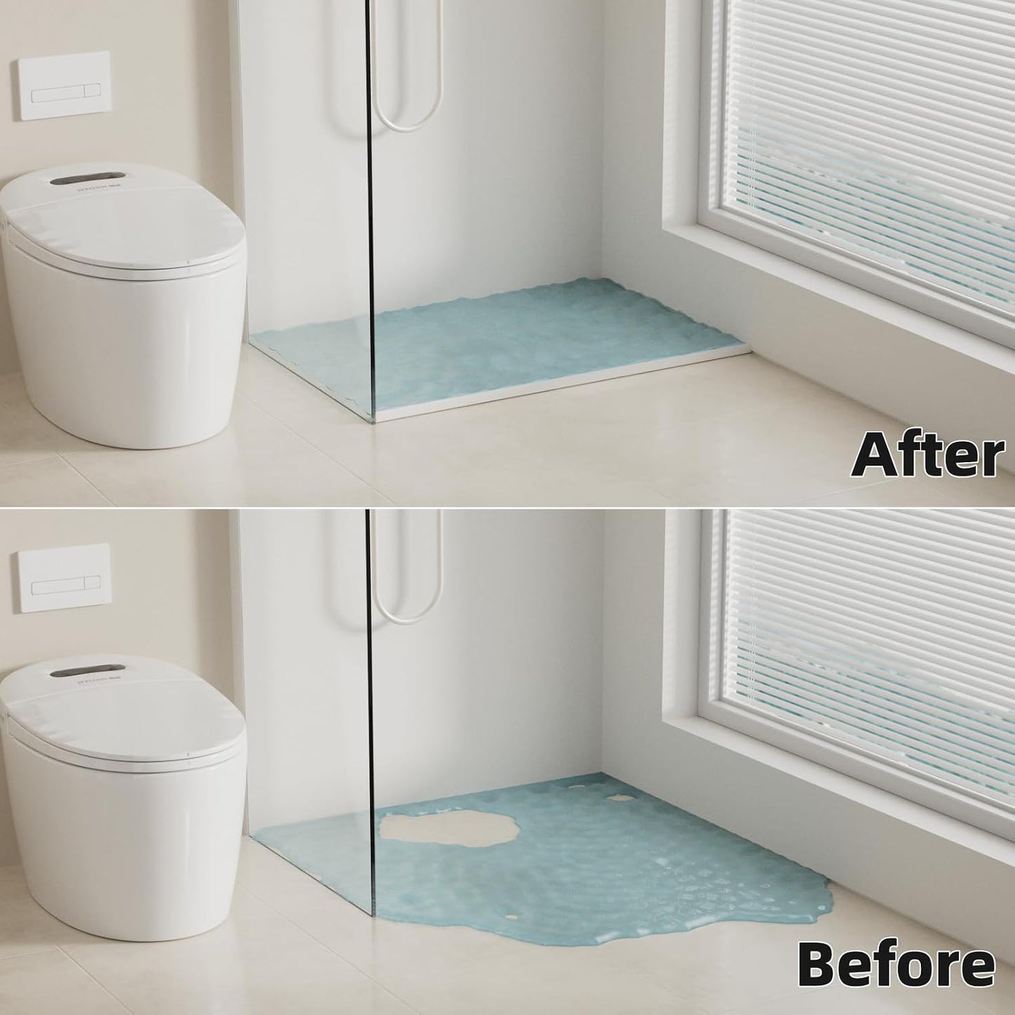 78 inch Shower Threshold Water Dam Barrier Water Stopper, Glass Shower Door Bottom Seal Strip, Silicone Rubber Kitchen Sink Splash Guard for Countertop, Bathtub, Bathroom（White）