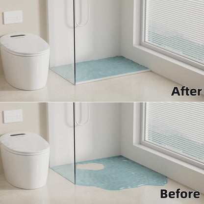 78 inch Shower Threshold Water Dam Barrier Water Stopper, Glass Shower Door Bottom Seal Strip, Silicone Rubber Kitchen Sink Splash Guard for Countertop, Bathtub, Bathroom（White）