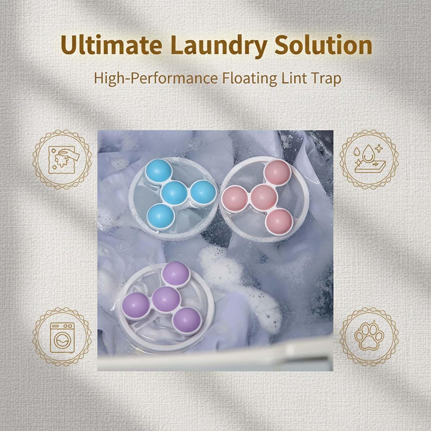 Sakerplus Lint Catcher for Washing Machine Lint Catcher, Floating Washing Machine Hair Filter Mesh Bag, Reusable Washing Machine Filter Bag for Capturing Hair, Polyester & PP (3)