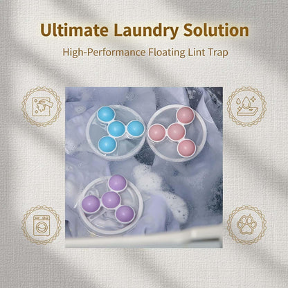 Sakerplus Lint Catcher for Washing Machine Lint Catcher, Floating Washing Machine Hair Filter Mesh Bag, Reusable Washing Machine Filter Bag for Capturing Hair, Polyester & PP (3)