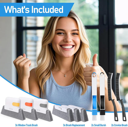 Palksky Window Track Cleaner Set, Window Groove Cleaning Brush Tools, 7PCS