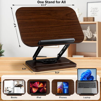 Book Stand with Light & Storage, Book Holders for Reading Hands Free