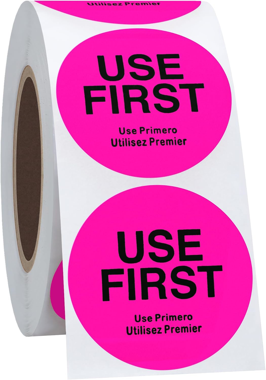 500 Pcs 1.5" Use First Stickers Small Stickers Circle Label Dot Labels Fluorescent Paper, Fluorescent Green