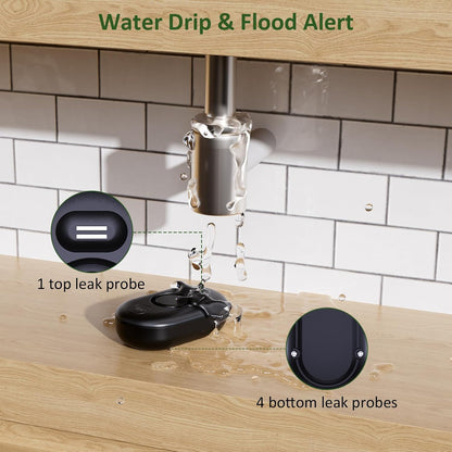 5 Pack Water Leak Detectors for Home, 100dB Water Sensor Alarm for Basement | Flood Leakage Detection Devices for Pipe/Drain/Sink/Faucet Drip Alert,Floor Flooding in Bathroom/Kitchen/Toilet/Laundry Room