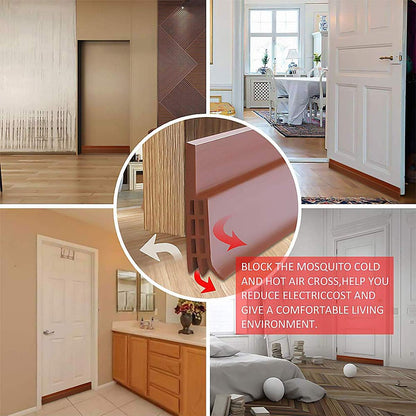 2PACK Door Draft Stopper, Strong Adhesive Door Sweep for Exterior and Interior Doors, Dustproof and Soundproof, 2" W x 39" L (White)