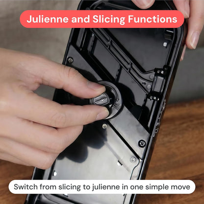 Fullstar - Handheld Mandoline Vegetable Slicer & Julienne Cutter | 2 in 1 Onion, Veggie & Fruit Slicer, 4 Thickness Settings with Stainless Steel Guard for Easy & Safer Slicing (White)