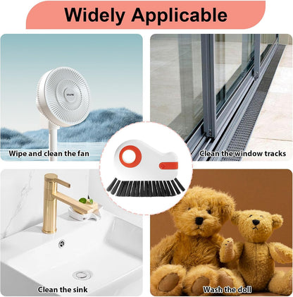 2 Pcs 2 in 1 Window Track Cleaner, Groove Cleaning Brush | Effective window sill cleaner for sliding door tracks and glass door grooves, home, bathroom, kitchen, and narrow crevices