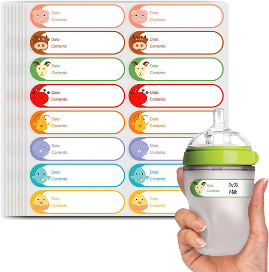 1"x3" Freezer Labels, 350/Roll, Write-On for Kitchen, Containers | 2 Rolls 2 Colors Removable Freezer Labels, Waterproof & Easy Clean Food Stickers, No-Residue Peel for Jars, Containers & Bags