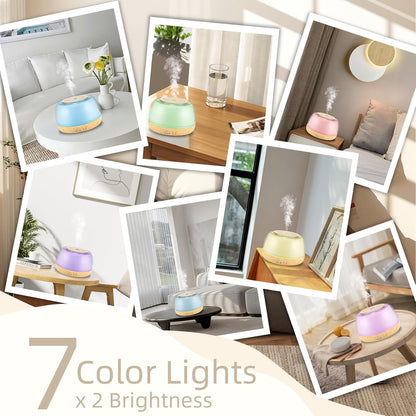 300ML Essential Oil Diffuser, Remote Control Ultrasonic Aromatherapy Oil Diffusers Cool Mist Humidifier, Waterless Auto-Off and 7 LED Light Colors for Bedroom, Yoga, SPA, Baby