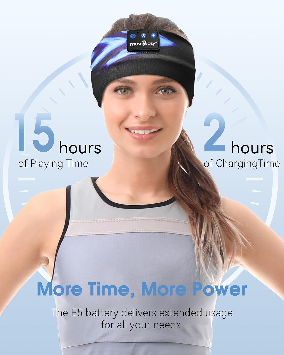 MUSICOZY Bluetooth Headband Sleep Headphones Earbuds for Sleeping Sports | Wireless Music Earphones Sports Sweat Resistant with HD Stereo Speakers for Workout Running Travel Yoga Ideal Gifts