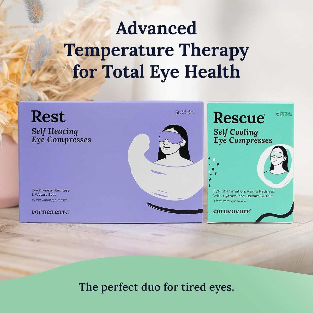 CorneaCare Rest Self Heating Warm Compress for Dry, Tired Eyes | 30 Count