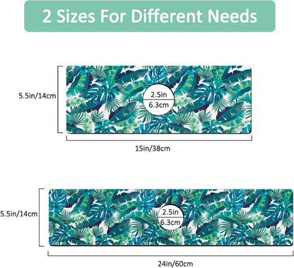 Kitchen Sink Splash Guard Faucet Mat 24" X 5.5" Tropical Leavesl Absorbent Fast Drying Mat Faucet Draining Mat Sink Splash Guard Behind Faucet Drip Catcher for Kitchen Bathroom