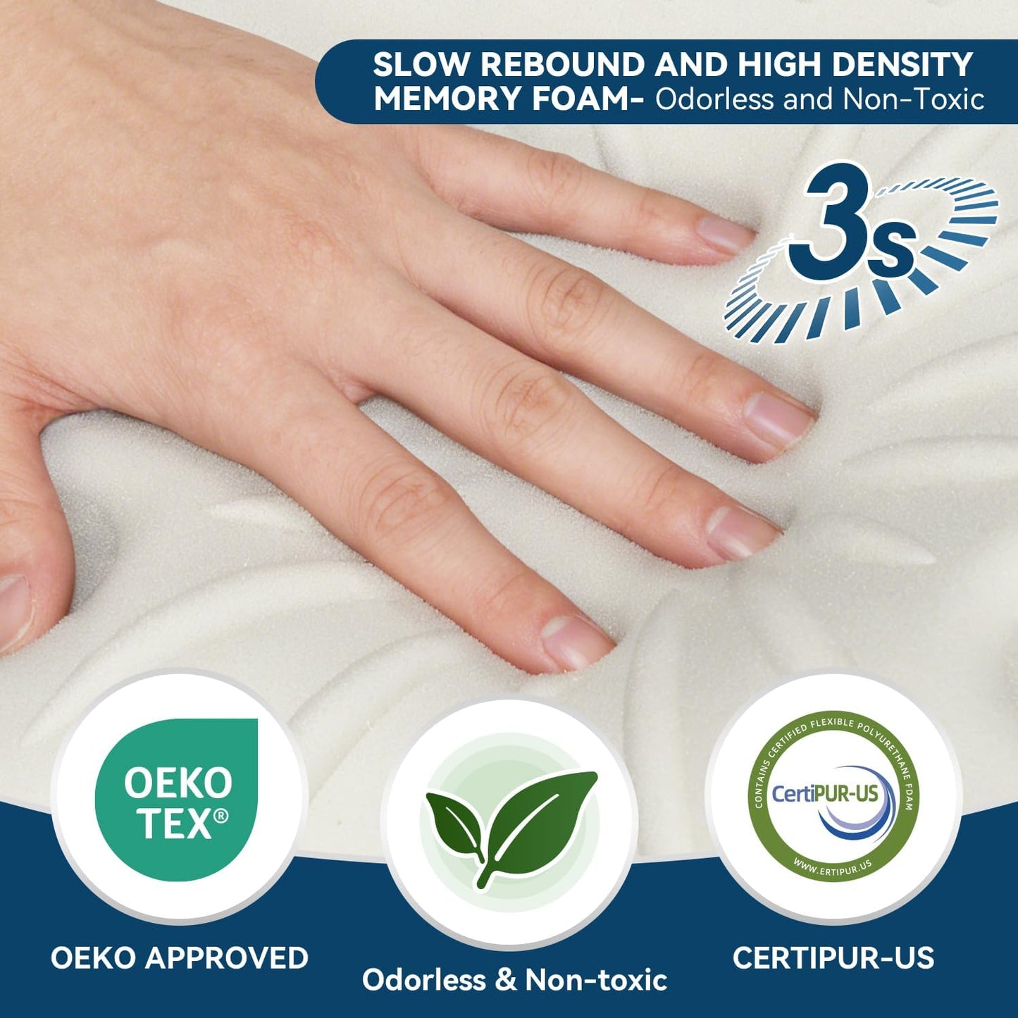 ABLEGRID Memory Foam Cervical Neck Support Pillow,Contour Cooling Gel Pillow for Neck Shoulder Pain Relief,Odorless Ergonomic Orthopedic Adjustable Deep Sleep Bed Pillow for Side,Back,Stomach Sleepers