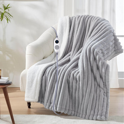 Westinghouse Heated Throw Blanket, 50"x60", Charcoal, ETL Certified