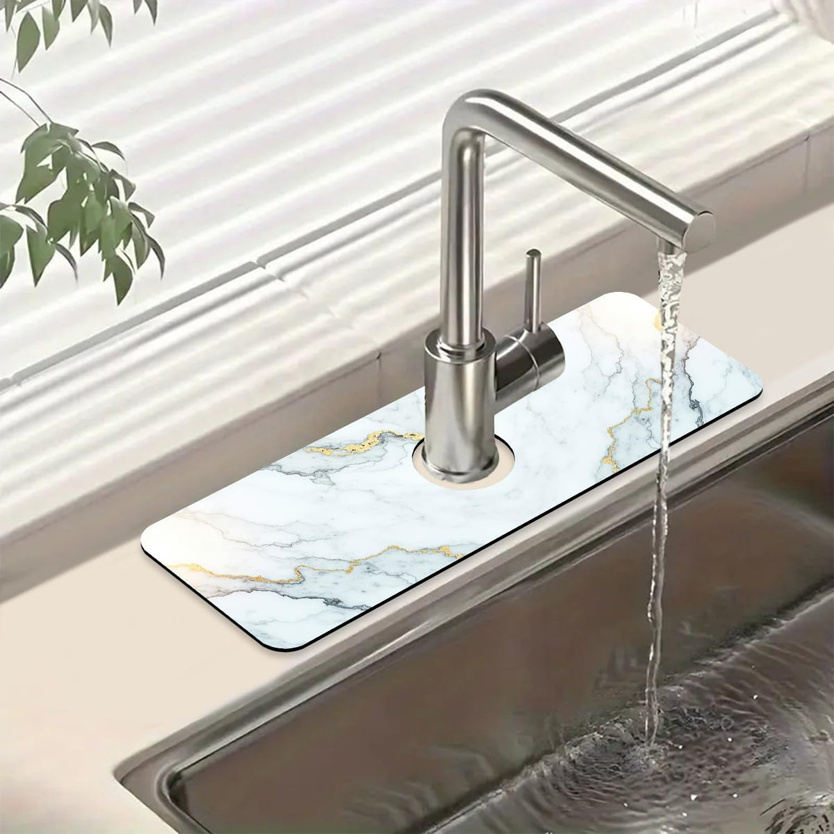 Faucet Mat for Kitchen Sink Absorbent Splash Guard Bathroom 23.5"X5.5"