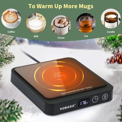 VOBAGA Mug Warmer, Coffee Cup Warmer for Desk with 5 Temp Settings & 2-12H Timer, Smart Candle Warmer & Coffee Warmer with Display for Fastest Heating Coffee, Cocoa, Ideal Coffee Gifts(No Cup)