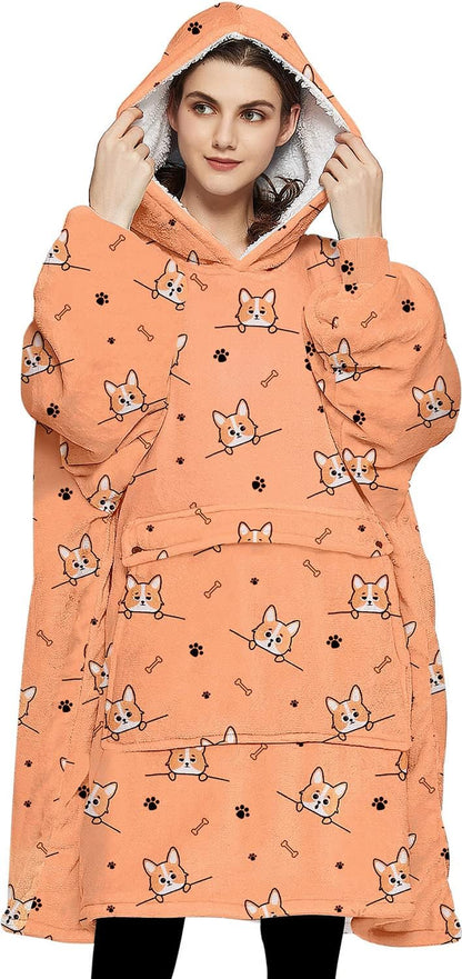 Wearable Blanket Hoodie for Adults With Pocket Strawberry Hoodie | Sherpa, Fuzzy Blanket Hoodie, Oversized Sweatshirt Blanket, Kangaroo Pouch, Cute Birthday Gifts for Sister, Cute Stuff