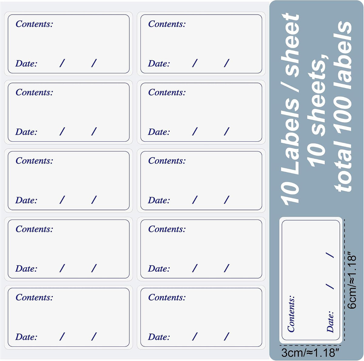 Hybsk Removable Freezer Labels Easy Peel Off - Frozen Food Storage Labels that Leave No Sticky Residue After Use (Type 1)