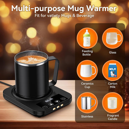 Coffee Mug Warmer & Mug Set for Desk, Electric Coffee Warmer with 16oz Mug | 36W Smart Coffee Heater with Temperature Control, Auto Shut Off & 9 Temp Settings, Gifts for Men Women, Black