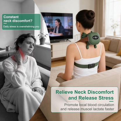 Human-Like Neck Massager with Heat for Pain Relief Deep Tissue, Cordless 4D Kneading Neck and Shoulder Massager with Bionic Fingers Massage and Screen, Ideal Gifts for Women Men
