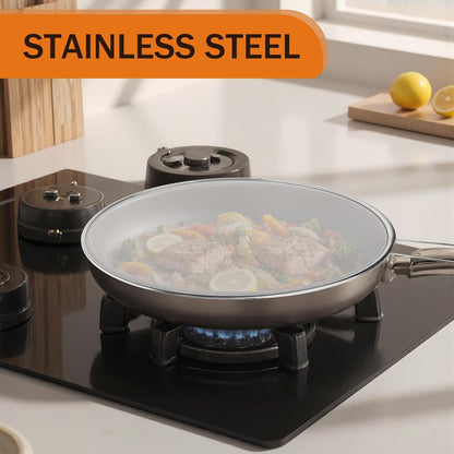 Stainless Steel Splatter Guard, 13-Inch Silver Grease Splatter Guard for Frying Pan, Cooking Pots, and Skillets - Ideal for Kitchen and Dining Room Use