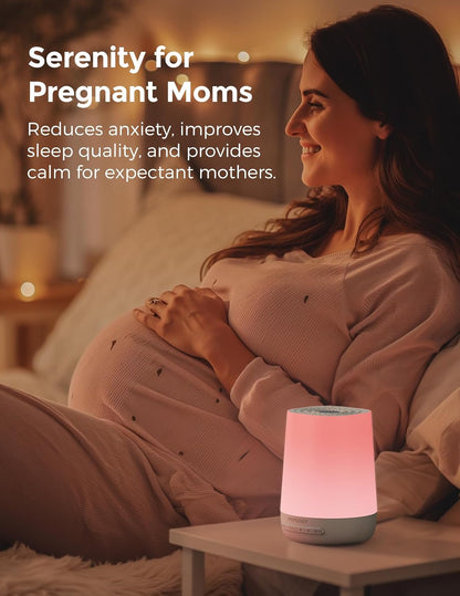 Baby Sound Machine, Momcozy White Noise Machine for Baby Sleeping with Night Light, Toddler Sleep Trainer 34 Soothing Sleep Sounds, Timer, App Remote Control, Personal Sleep Routine Alarm Clock(Blue)