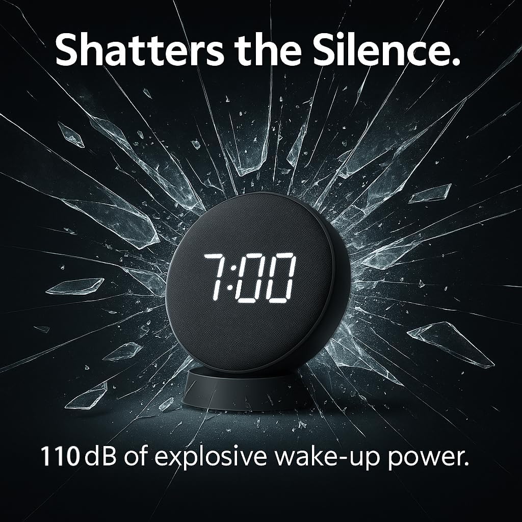 REACHER Loud Vibrating Alarm Clock with Bed Shaker for Heavy Sleepers