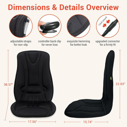 Heated Seat Covers with Fast Heat, Heating Pad for Chairs | Universal Seat Warmer for Home Office and More Use, Comfortable Full Back & Seat Cover with 3 Heating Levels, Winter Gift