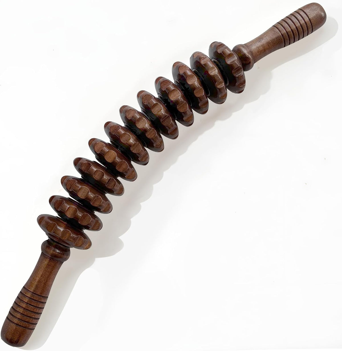 Wooden Massager Handheld Roller Trigger Point Massager Stick for Fascia, Cellulite, Muscle & Abdomen , Body Therapy Massager, Muscle Belly Relief Tool…