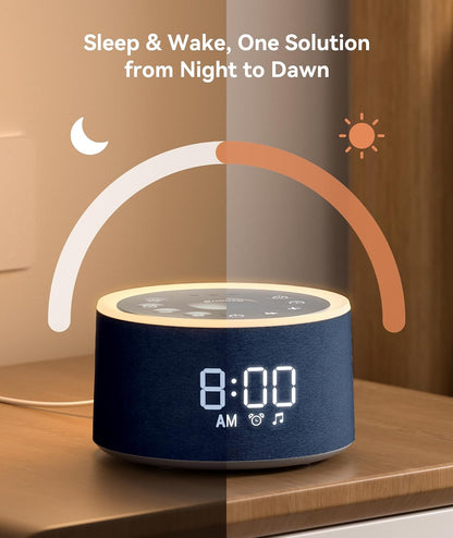 Dreamegg D1+ Sound Machine Alarm Clock, 29 Soothing Sounds with Night Light